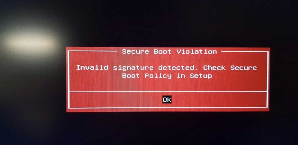 رفع خطای Secure Boot Violation در ویندوز