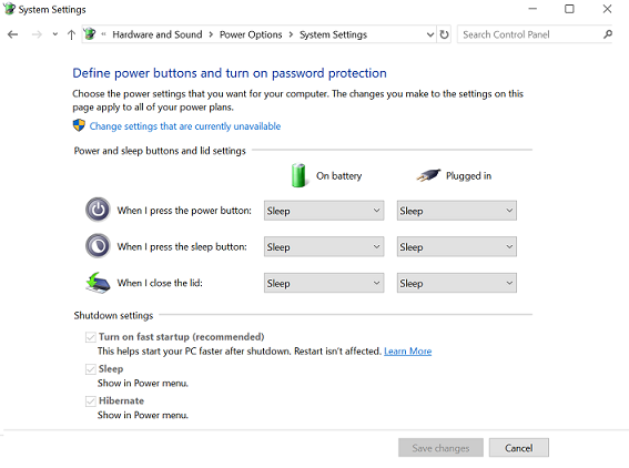 5- گزینه Change settings that are currently unavailable 