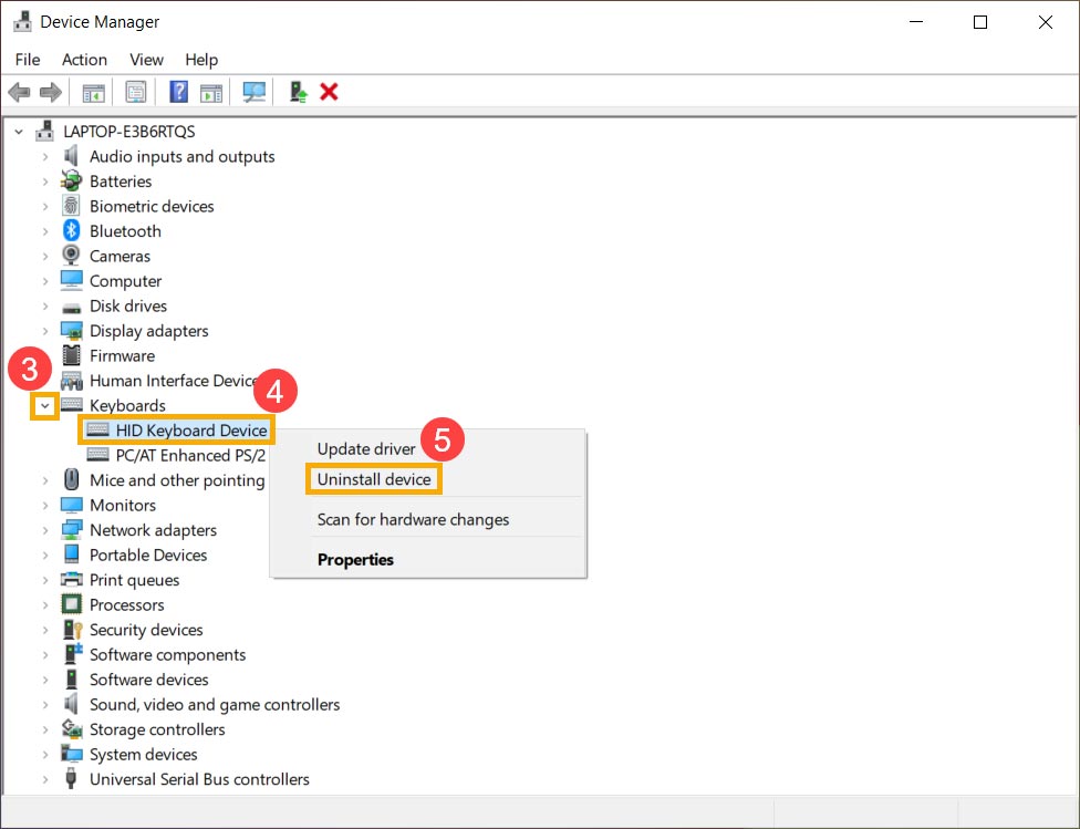 پنجره Device Manager