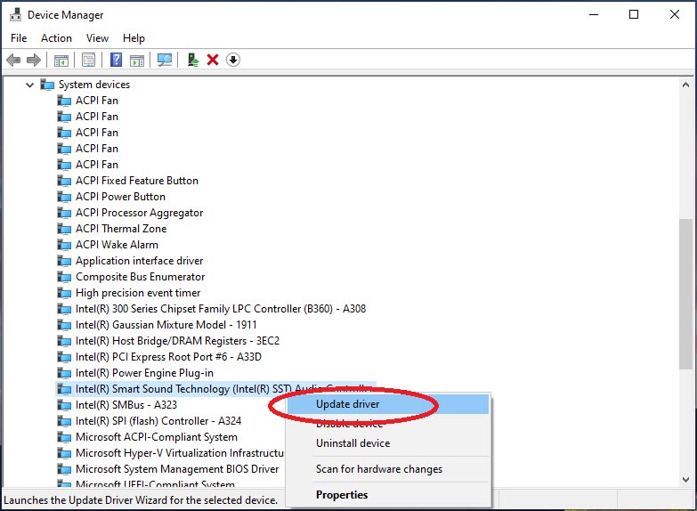 Intel(R) Smart Sound Technology (Intel(R) SST) Audio Controller 