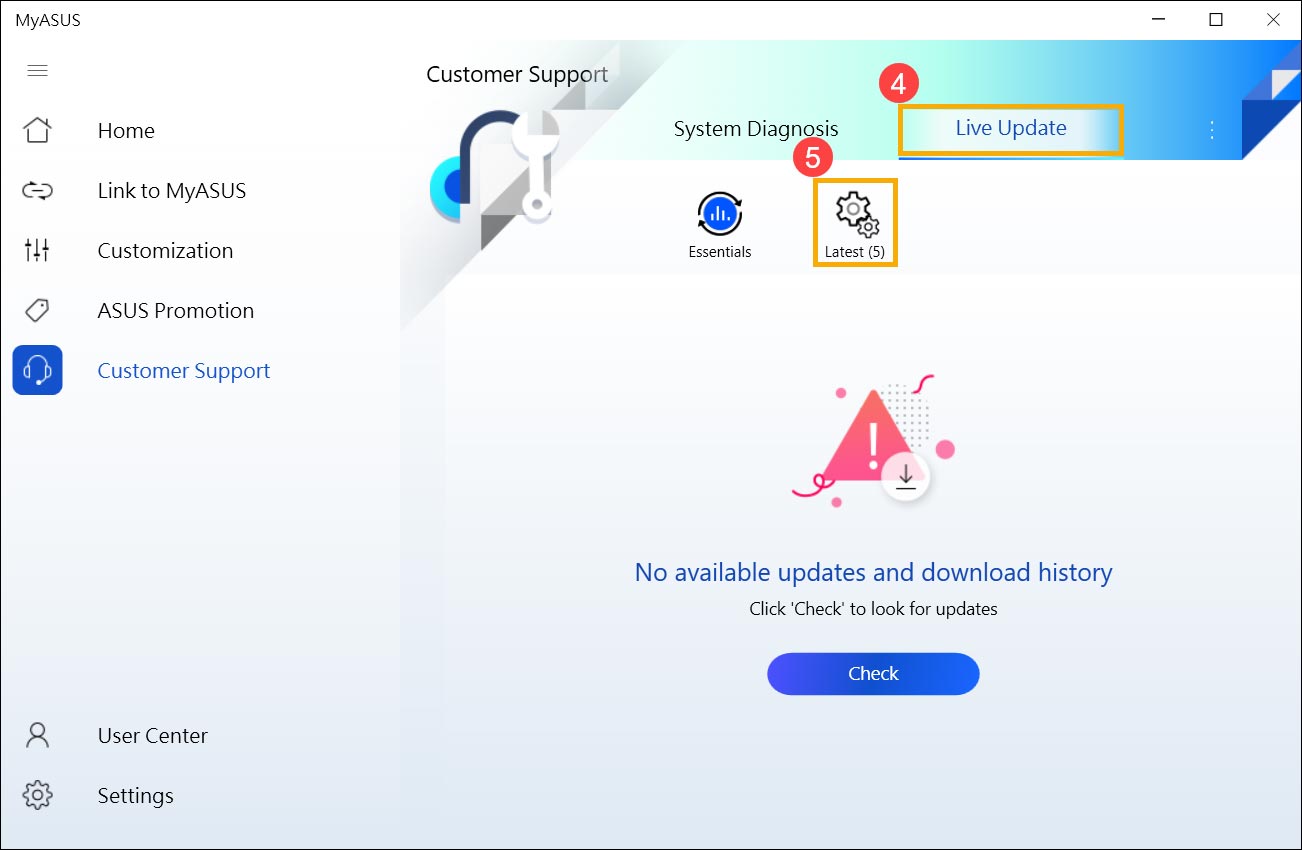 تب Live Update 