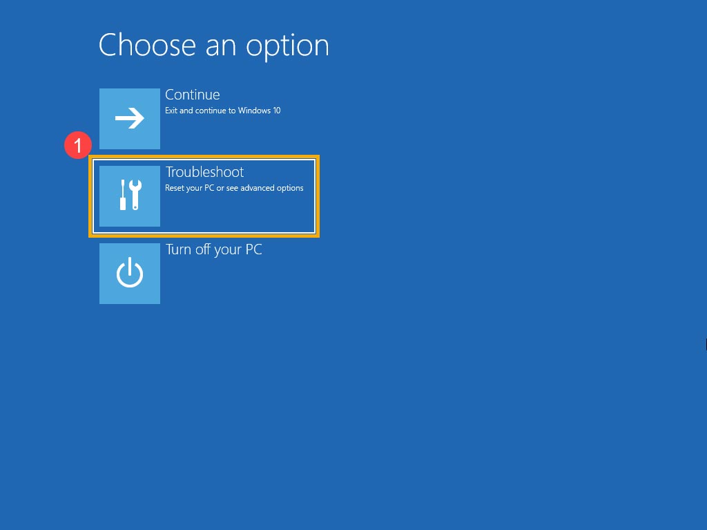 گزینه Troubleshoot